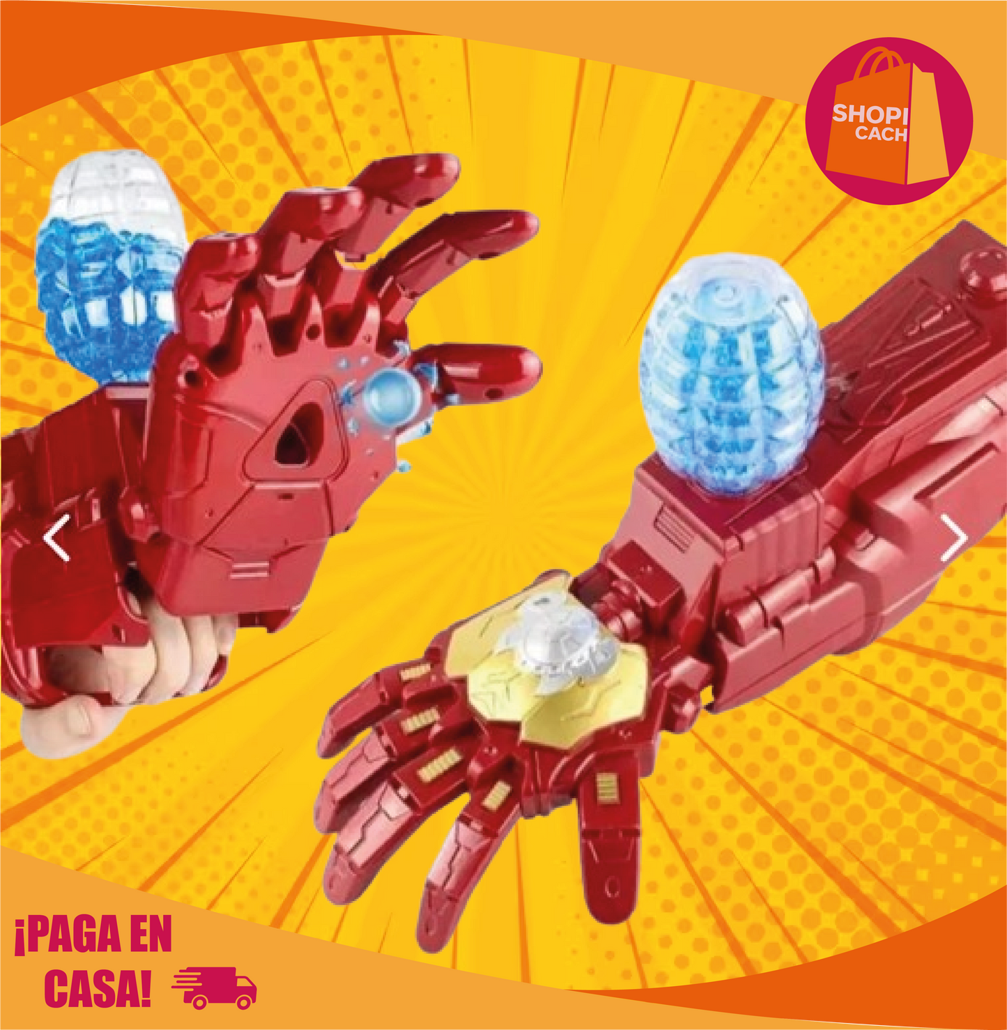 Guante iron man lanza hidrogel